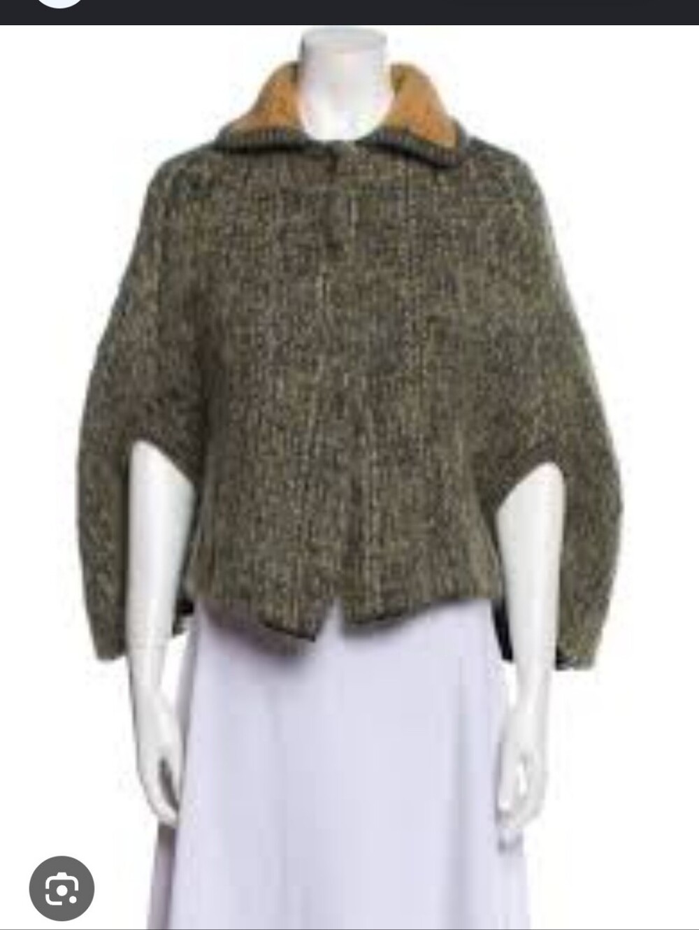 Prada Green Mohair Cape Sweater Cardigan